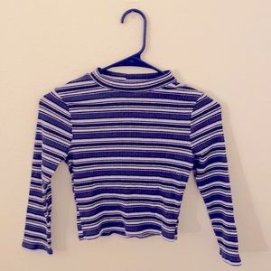 Cisa blue striped crop top